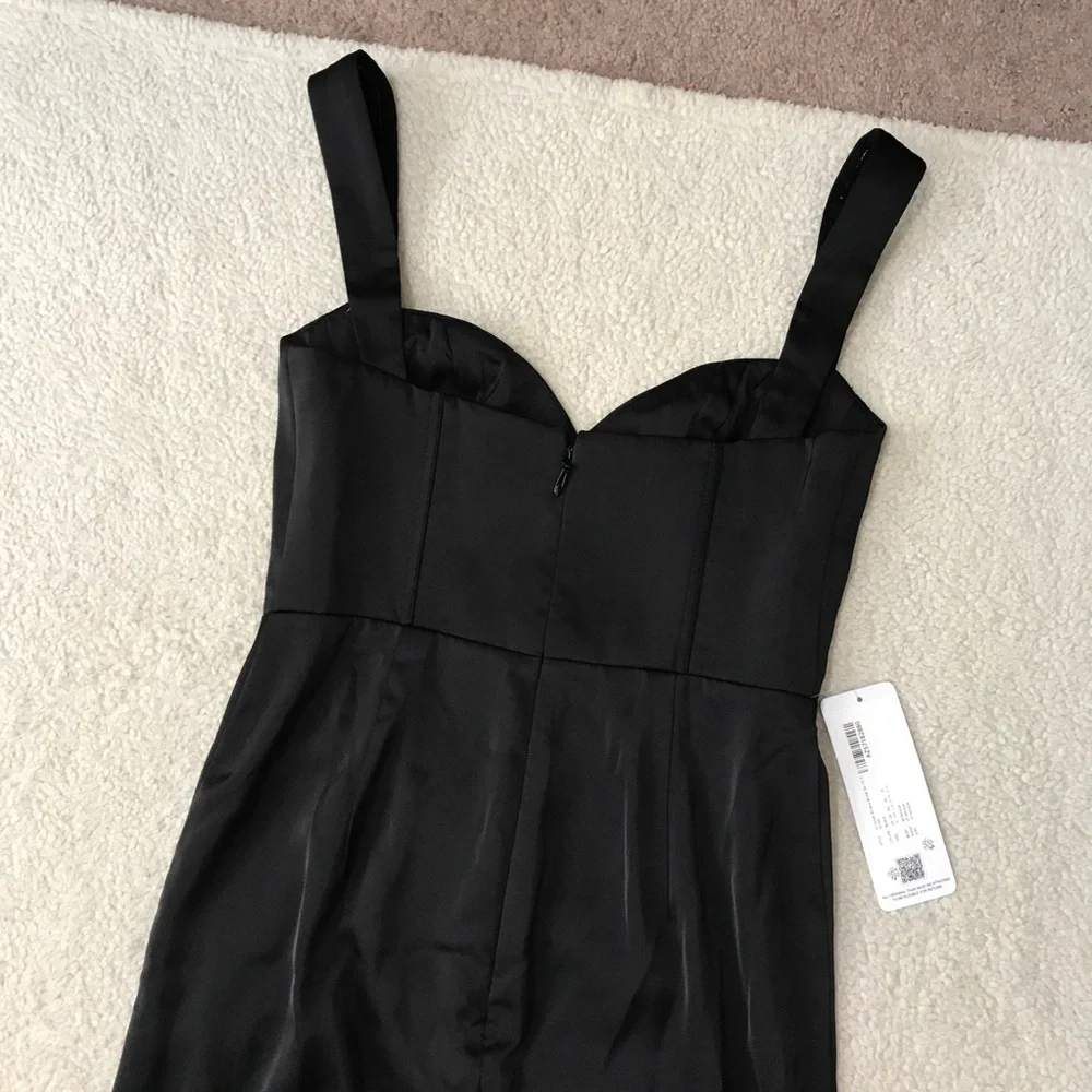 Christian Siriano Azazie Black Bustier Maxi Dress Satin Sweetheart Size 4 - Picture 14 of 16